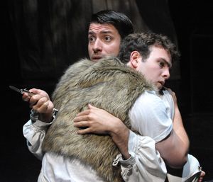 Noah Berman (back facing out) as Cat and Joe Varca as Victor Photo