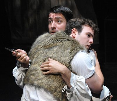 Noah Berman (back facing out) as Cat and Joe Varca as Victor Photo
