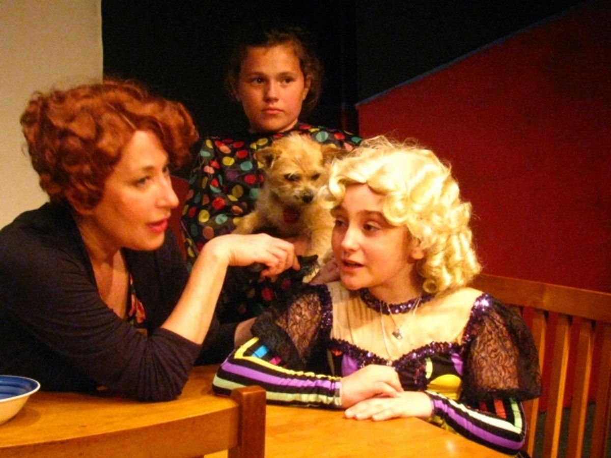 Margo O'Moore (Momma Rose) with Moriah Tobin (Baby June) and Marissa Marciano (Baby Louise)
 at 