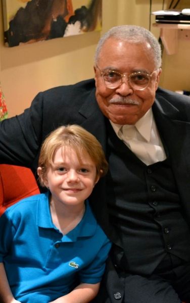 Photo Flash: 'Little Vader' Meets 'Big Vader': Max Page Visits James Earl Jones at THE BEST MAN  Image
