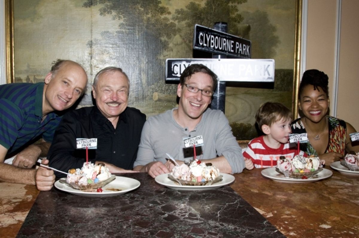 Frank Wood, Serendipity owner Stephen Bruce, Jeremy Shamos, Lester Shamos, Crystal Dickinson at 