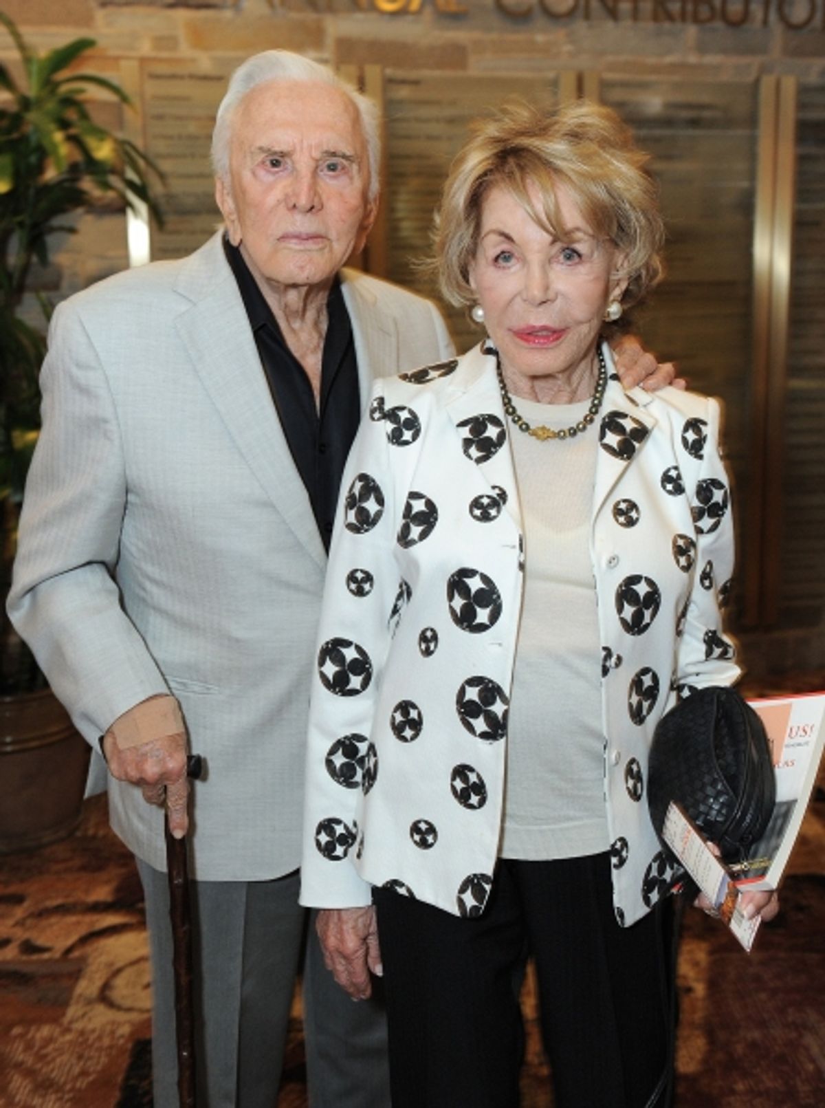 Kirk Douglas and his wife Anne Douglas attend the world premiere opening of 'The Exorcist' at the Geffen Playhouse on Wednesday July 11, 2012 in Westwood, California.  (Photo by Jordan Strauss/Invision for the Geffen Playhouse/AP Images) at 