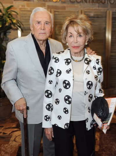 Kirk Douglas and his wife Anne Douglas attend the world premiere opening of "The Exor Photo