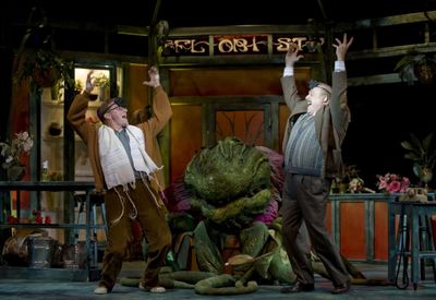 Jonathan Lee Cunningham & Peter Kevoian with Audrey II Photo