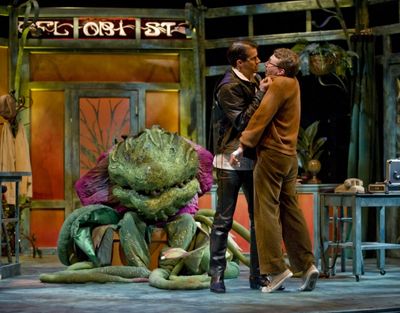 Rod Thomas and Jonathan Lee Cunningham with Audrey II Photo