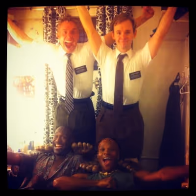 BOOK OF MORMON's Michael James Scott ‏and Company Photo