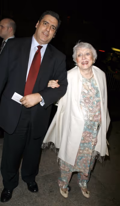 Celeste Holm & husband Frank Basile arriving for the Opening Night Performance of Man Photo