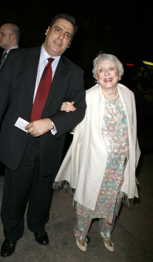 Celeste Holm & husband Frank Basile arriving for the Opening Night Performance of Man Photo