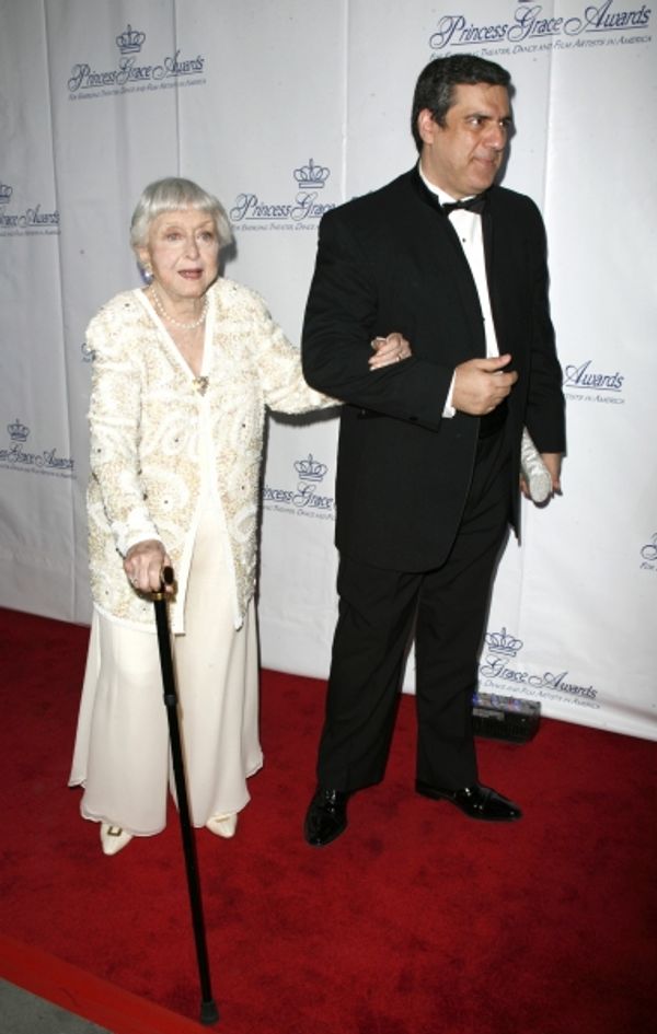 Celeste Holm  & husband Frank Basile arriving for the Princess Grace Awards honoring  Photo