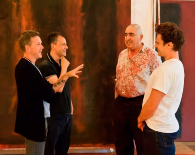 John Logan, Michael Grandage, Alfred Molina and Jonathan Groff Photo