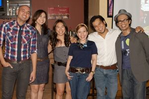 Cast members OJ Mariano, Caisa Borromeo, Liesl Batucan, and Lorenz Martinez with Upstart Productions' Cathy Azanza-Dy and Onyl Torres at press luncheon (Photo by Dale Bacar)
@ BroadwayWorld Cast members OJ Mariano, Caisa Borromeo, Liesl Batucan, and Lorenz Martinez with Upst Photo