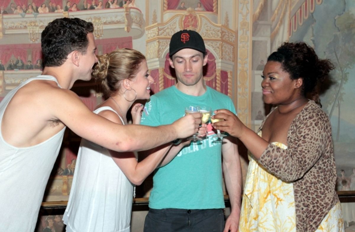 Richard Fleeshman, Caissie Levy, Bryce Pinkham, Da'Vine Joy Randolph at 