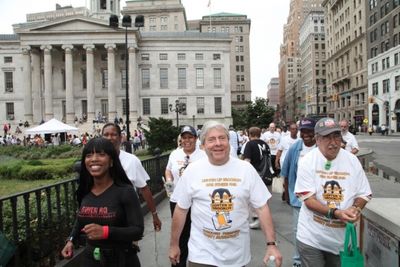 BP Markowitz leads Brooklynites on power walk from Borough Hall Photo