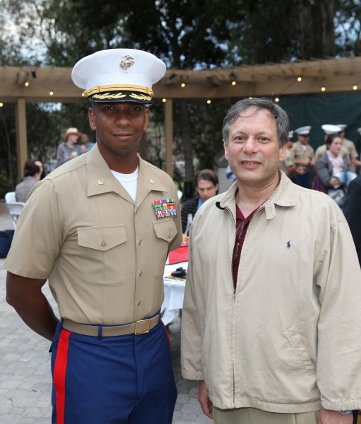 Dominique B. Neal, Major RS Commanding Officer Marines and Ben Donenberg, Artistic Director Shakespeare Center of Los Angeles at 