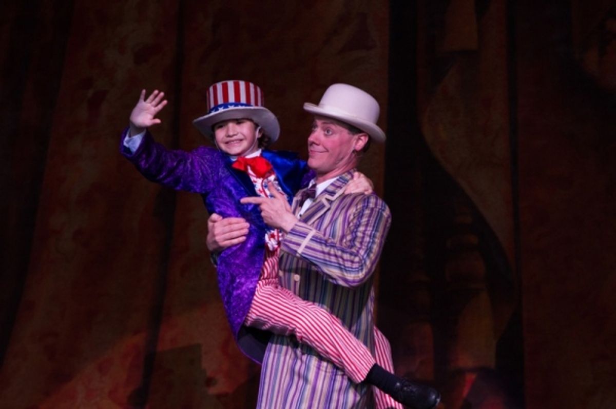 Miles Marmolejo as Young George M. Cohan and Robb McKindles as Jerry Cohan at 