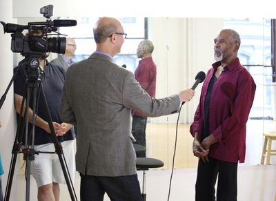 Richard Ridge interviews Gus Solomons Jr.
 Photo