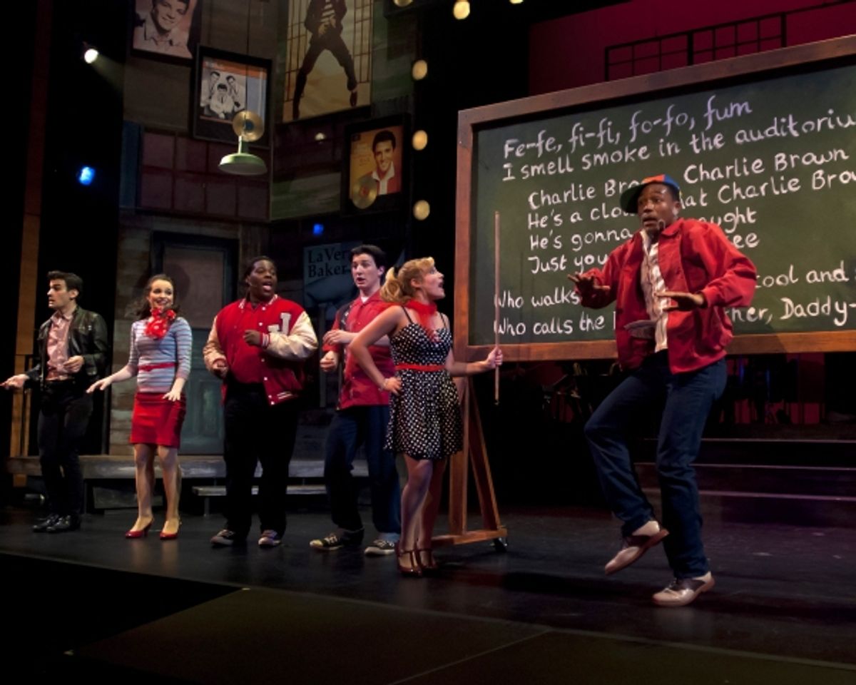 Alex Thompson and the Cast of Smokey Joe's Cafe (Adam Biner, Carolyn Ferraro, Dion Grier, Matt Stoke, Erica Morreale and Alex Thompson) perform 'Charlie Brown'
 at 