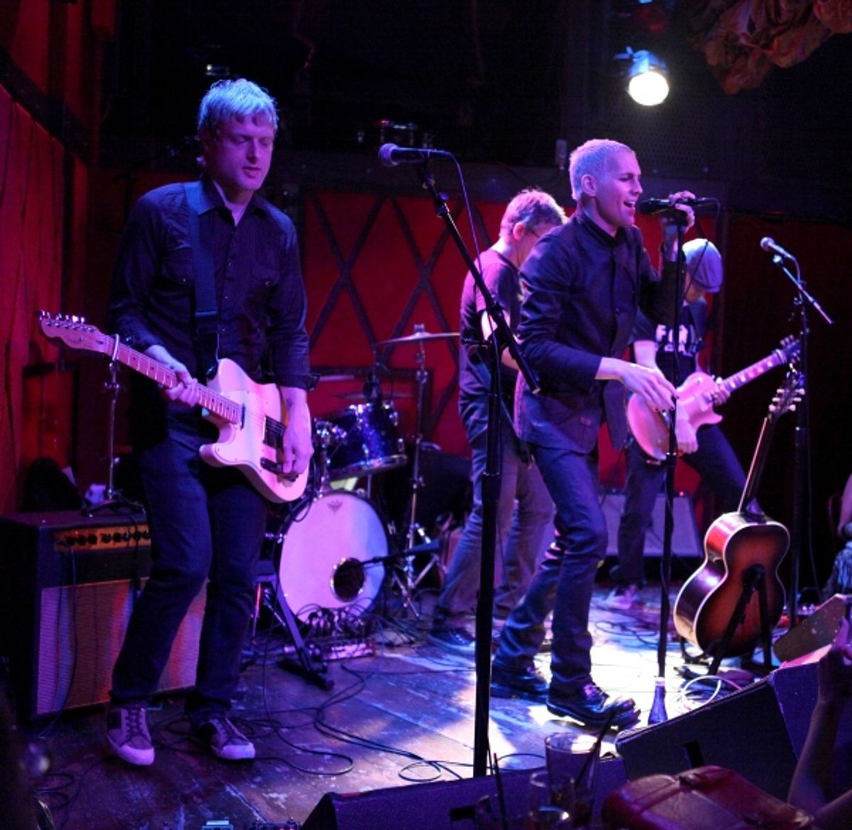 Tony Vincent and band performing on the main stage promoting his new EP 'In My Head' at Rockwood Music Hall in New York City on 7/23/2012.  at 